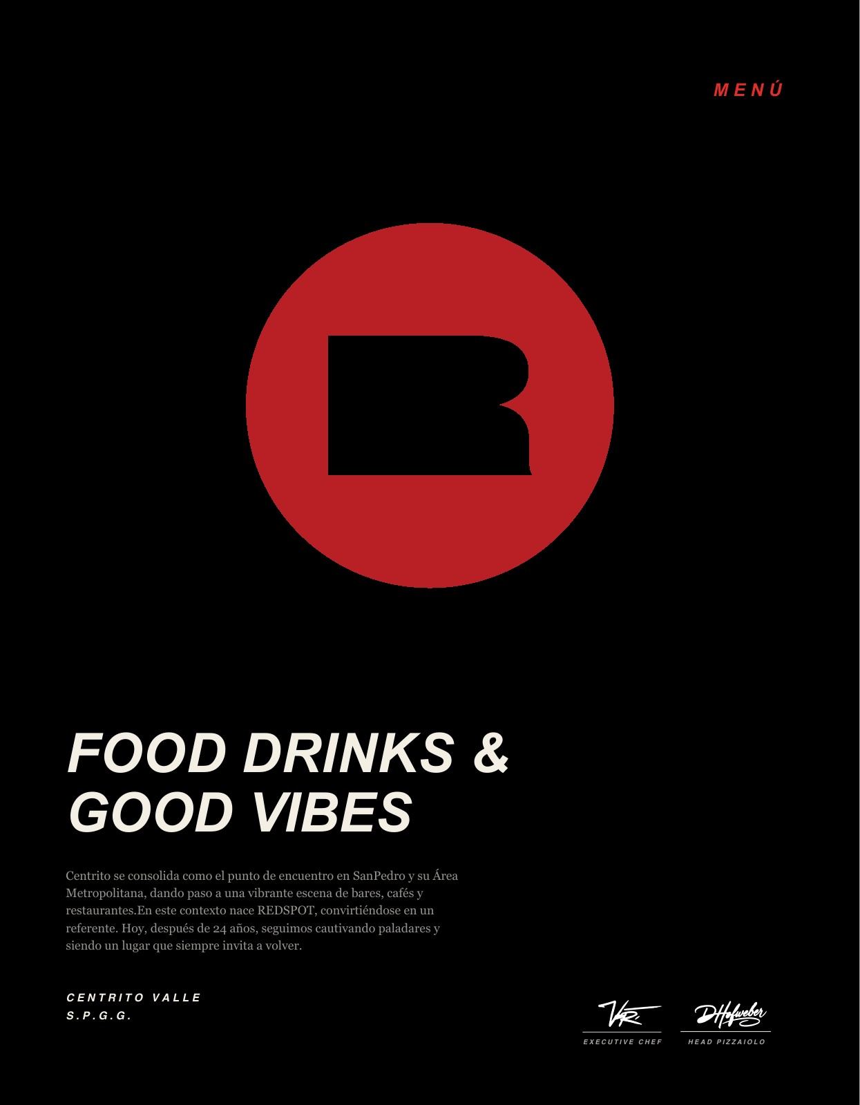 REDSPOT food menu cover